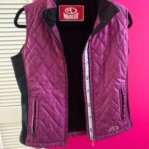 Marker Quilted Vest in Purple and Black
